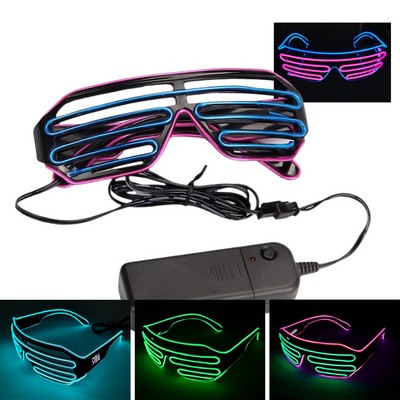 EL Wire Neon Rave Shades, Flashing LED Light Up Glasses