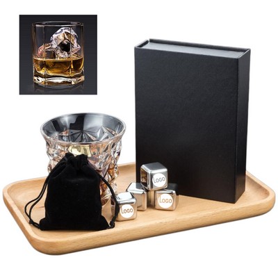 4 Piece Stainless Steel Ice Stone Set