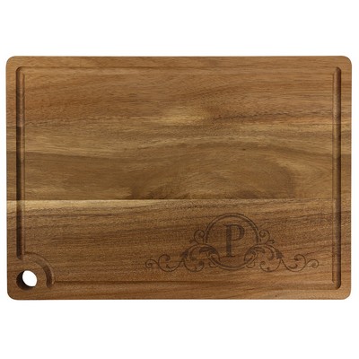Acacia Cutting Board with Drip Ring - 13.75" x 9.75"