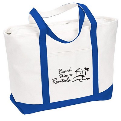 Large Heavyweight 24 oz Cotton Canvas Yacht Tote - 14" x 24"
