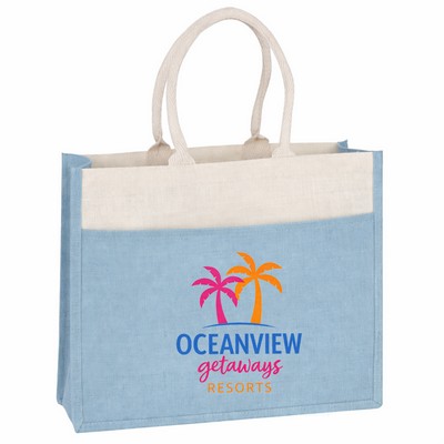 Jute Pocket Tote Bag- 14" x 17" x 5.5"
