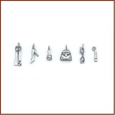 Set of 6 Diva Stock Wine Charms On Card