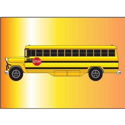 School Bus Rectangle Badge w/ Bar Pin (2 1/2"x3 1/2")