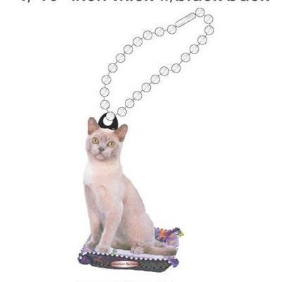 American Burmese Cat Promotional Key Chain w/ Black Back (12 Square Inch)