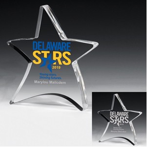Beveled Acrylic Paperweight - 4" x 2-1/2" x 3/4" - 2053S (Screen Print)