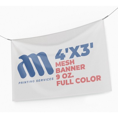 Mesh Banner 4'x3' 9 Oz. Full Color
