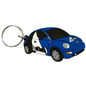 Custom 2D Single sided Soft Rubber Key Chains (3 1/2")