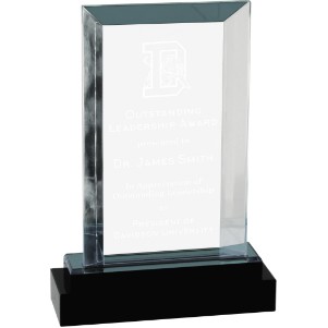 Solitaire Acrylic Award with Crystal Base, Silver, 7"H