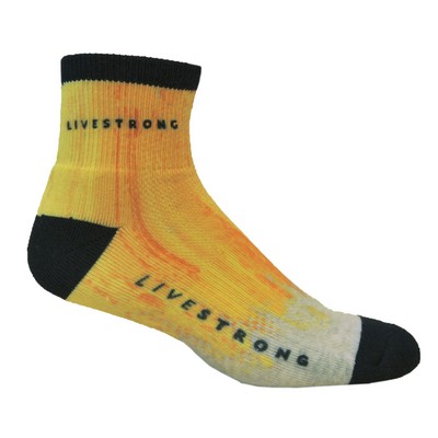 Made in the USA Athletic Quarter Sock (Black Welt, Heel, and Toe) w/DTG Printing