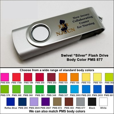 Swivel Flash Drive - 128 MB Memory - Body PMS 877
