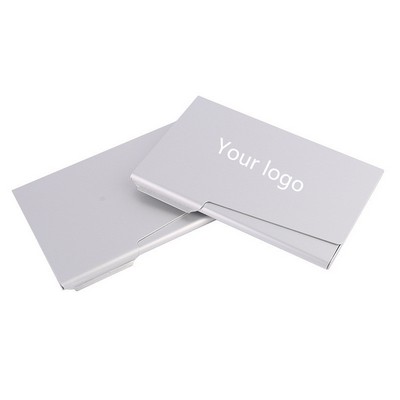Sleek Silver Business Card Case