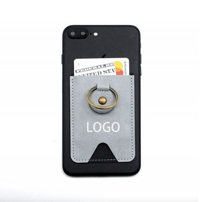 Leatherette Phone Card Holder with Ring Grip