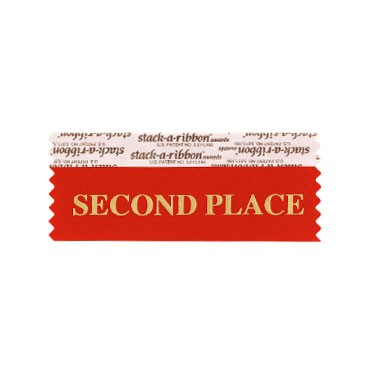 Second Place Stk A Rbn Red Ribbon Gold Imprint