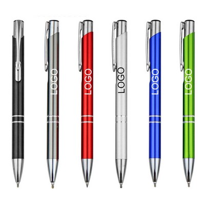 Click Action Double Ring High Gloss Metal Ballpoint Pen