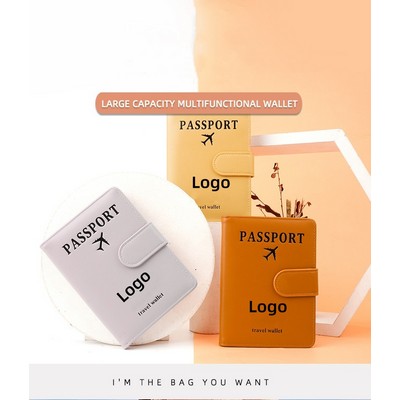 RFID Blocking PU Leather Travel Passport Holder