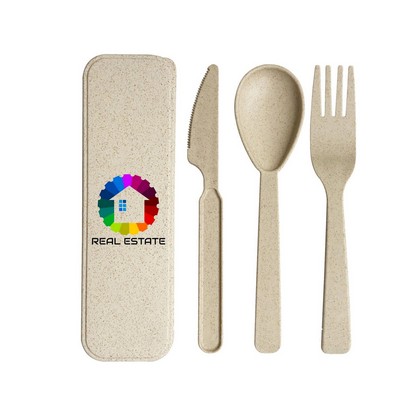 Wheat Straw Cutlery Set-Ocean