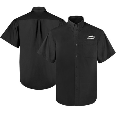 Men's Short Sleeve Twill Button Down Dress Shirt