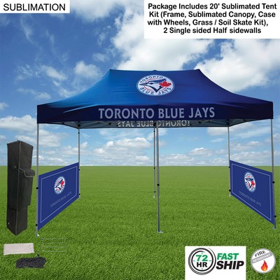 72Hr Fast Ship - 20' Tent Sidewalls Package, 20' Sublimated Tent Kit & 2 Single Sided Half Sidewalls