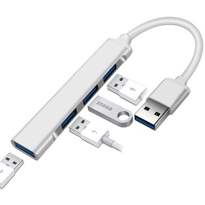 4 Ports Splitter USB Hub (3.27" x 0.67" x 0.59")