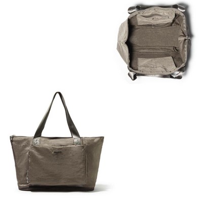 Baggallini Carryall Expandable Packable Tote Bag - Sterling Shimmer Gray