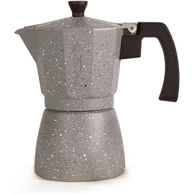 Holstein Housewares 6 Cup Aluminum Espresso Maker Marbled Gray / Silver
