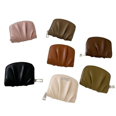 Ruched Vegan Leather Dumpling Coin Purse