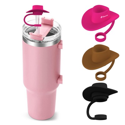 Cowboy Hat Silicone Straw Covers Compatible with Cup