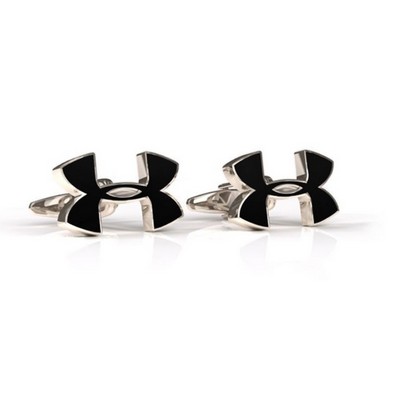 Brass Cufflinks - Enamel Filled Custom Shape