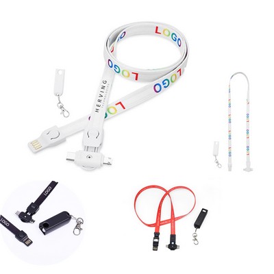 3-in-1 Nylon Lanyard Charging Cable