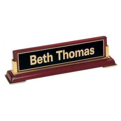 Rosewood Piano Finish Nameplate and Metal Accents