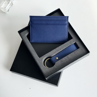 Genuine Leather Wallet + Key Chain GIFT SET