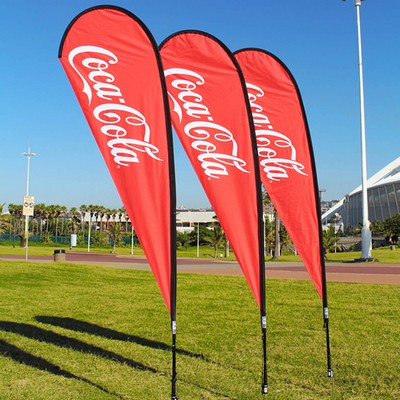 102.30"X43.3"  Custom Single side Advertising Teardrop Flag with Flagpole & Ground Spike