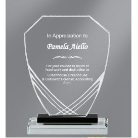 Shield Crystal Award, 7.5"H