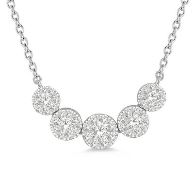 Jilco Inc Diamond Cluster Necklace - 0.50 Wt