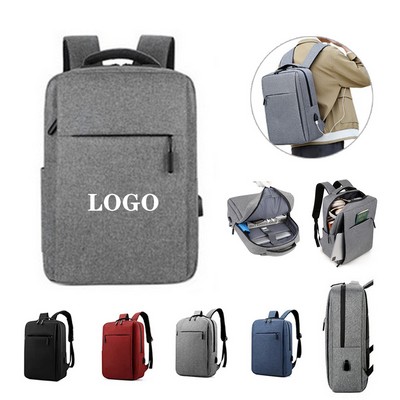 Tech-Ready Polyester Backpack with USB Port