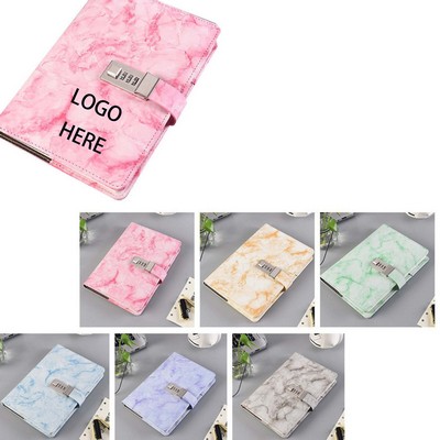 Marble-Pattern Vintage Locking Journal