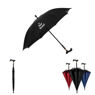 Windproof & UV Protection Cane Umbrella With Trekking Pole