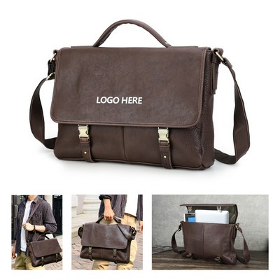 Premium Waterproof Business Cross-body Bag (14.2 inches) in Authentic Leather