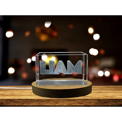 Liam 3D Engraved Crystal Trophy Award w/LED Base
