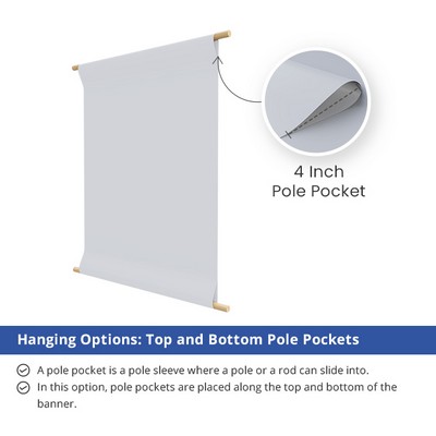16oz. Heavy Duty Vinyl Banner with Top and Bottom Pole Pocket (1' x 1ft/SQFT)