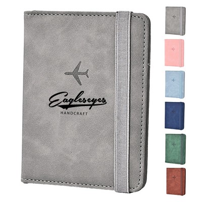 Secure RFID Blocking Waterproof PU Leather Passport Wallet