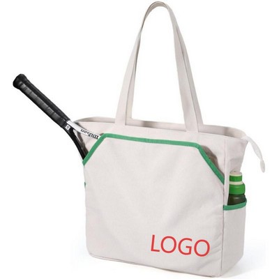Multi-Sport Canvas Tote for Tennis, Pickleball & Padel
