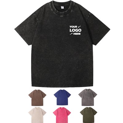 Vintage Washed Thick Cotton T-Shirt
