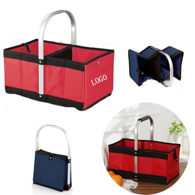Spacious Foldable Multi-material Storage Organizer Basket