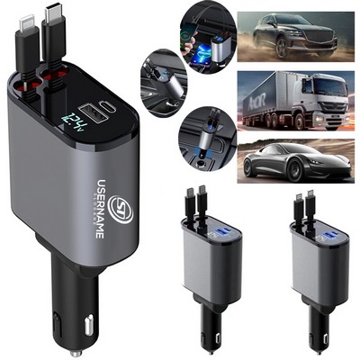 Autolader Retractable Cables Mobil 4" 1 Car Charger