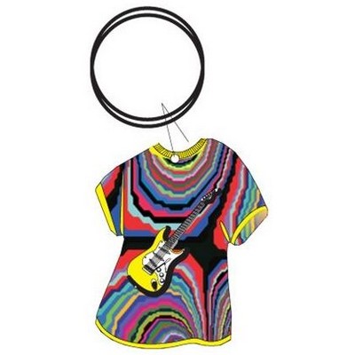 Electric Guitar T Shirt Executive Key Chain w/Mirrored Back (4 Square Inch)