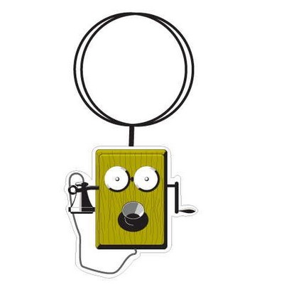 Wind Up Box Phone Executive Key Chain w/Mirrored Back (2 Square Inch)