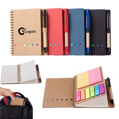 A6 Spiral Notebook with Pen in Holder