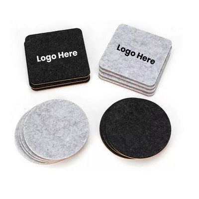 4" Felt & Cork Double Sided Coaster