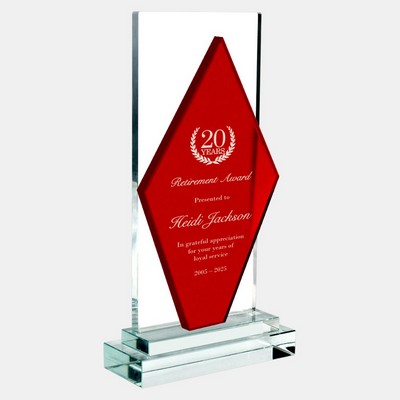 Red Diamond Award with Clear Base